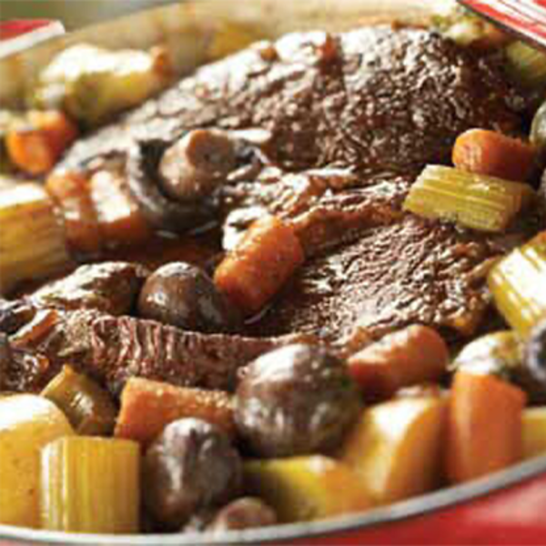 SLOW COOKER BRAISED POT ROAST WITH ROOT VEGETABLES
